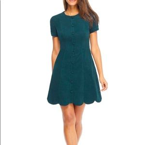 Gal Meets Glam green corduroy dress size 00